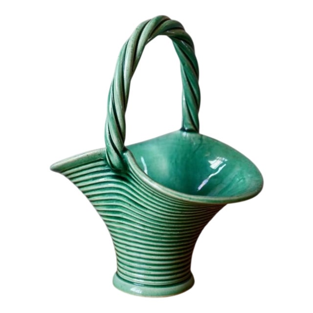 Ceramic Bowl with Woven Basket Design, 1950s For Sale