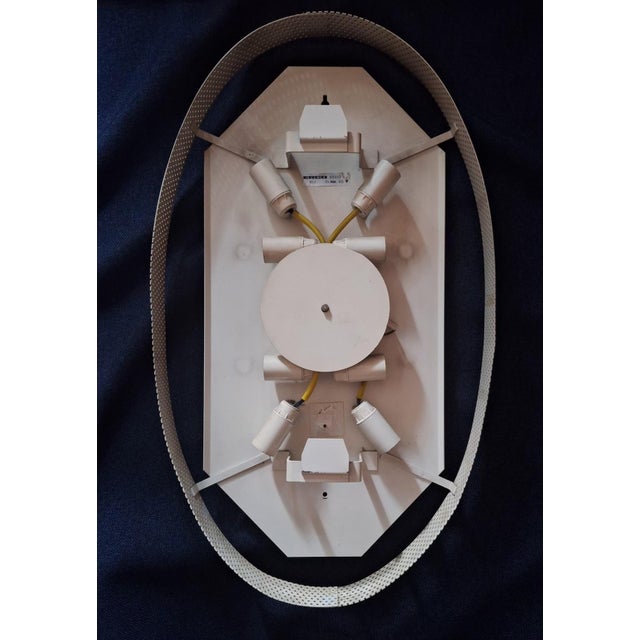 Large Oval Illuminated Wall Mirror in Melted Ice Acrylic from Erco, 1970s For Sale - Image 6 of 9