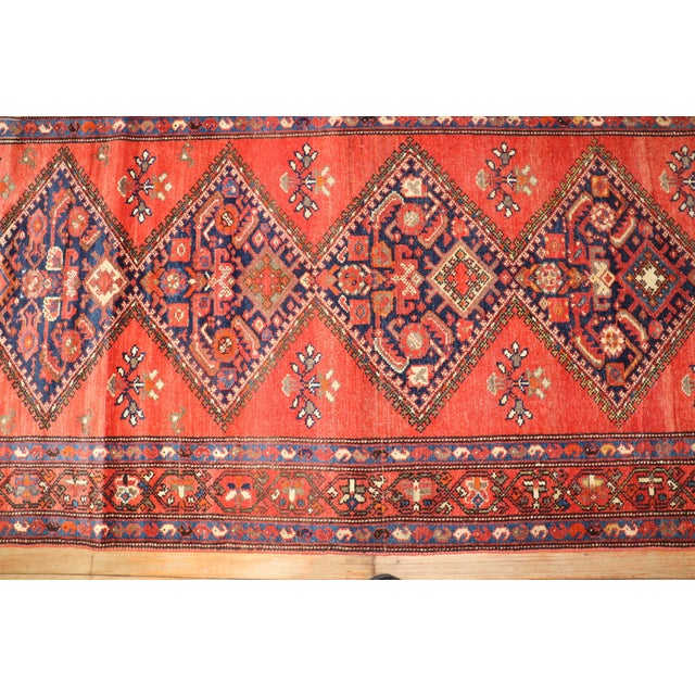 Antique Geometric Persian Malayer Runner - 3'5" x 16'9" For Sale - Image 10 of 11