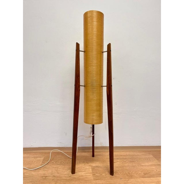 Wood Vintage Space Age Floor Lamp, 1970s For Sale - Image 7 of 8