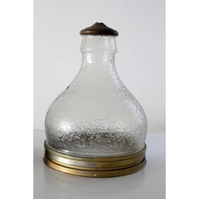 Vintage Industrial Glass Pendant Light Shades - a Pair For Sale - Image 4 of 9