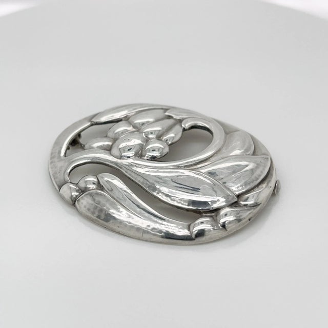 Vintage Georg Jensen Art Nouveau Sterling Silver Brooch No. 65 For Sale - Image 9 of 12