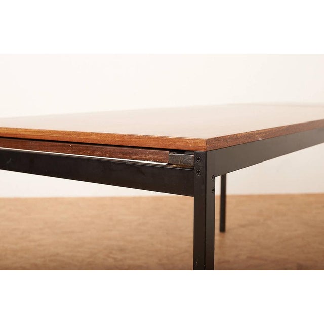 Dining and working desk "Series II" Dieter Waeckerlin for Idealheim, 1964. frame tubular steel square black lacquered,...