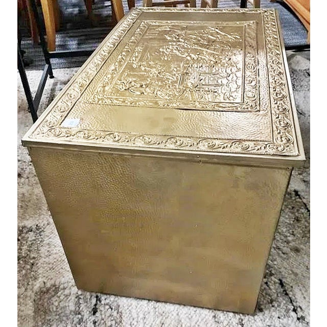 1950s Hammered Brass Trunk For Sale - Image 4 of 5