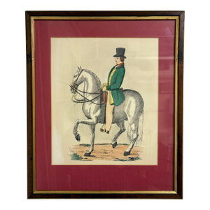 Mid-Century Vintage Framed Equestrian Print