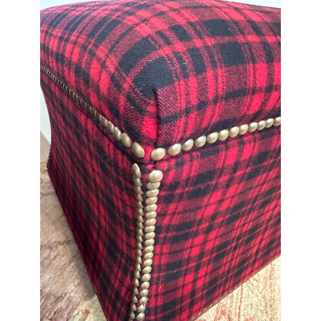 Ralph Lauren Custom Ralph Lauren Plaid Storage Ottomans -a Pair For Sale - Image 4 of 11