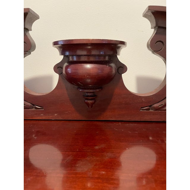 1940s Reduced-Solid Antique Mahogany Sideboard Server Etagere Display For Sale - Image 5 of 7