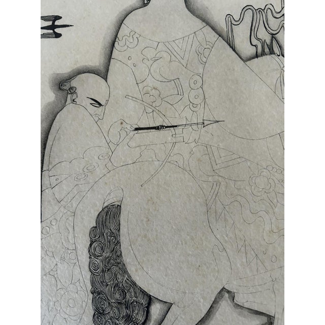 Unknown, Figures, 1900s, Ink Drawing on Paper, Framed For Sale - Image 11 of 18