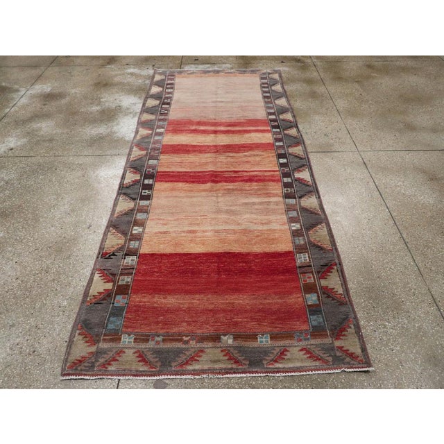 Galerie Shabab Collection Mid-20th Century Turkish Anatolian Wide Gallery Runner For Sale - Image 4 of 10