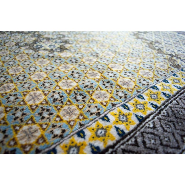 Traditional Vintage Medallion Floral Gold Beige Hand-Knotted Wool Rug - 4’7” X 6’10” For Sale - Image 3 of 10