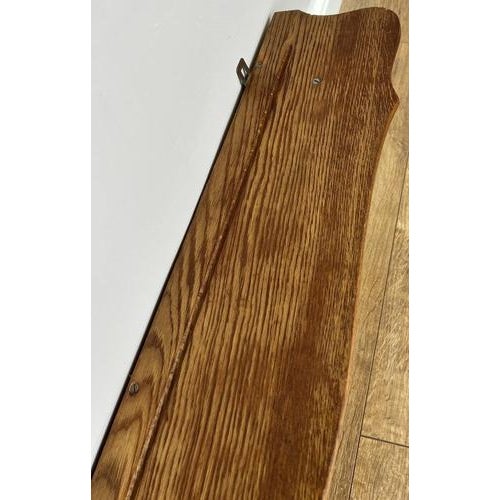 Vintage French Wall Coat Rack in Oak For Sale - Image 9 of 10