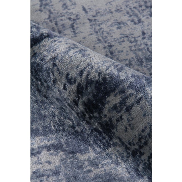 Not Yet Made - Made To Order Luton Hand loom Bamboo/Silk Blue/Ivory/Gray Rug-8'x10'" For Sale - Image 5 of 8