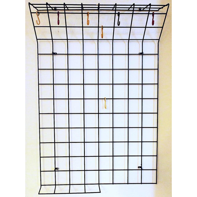 String Metal Wall Mount Coat, Hat and Umbrella Rack, 1960s For Sale - Image 12 of 12