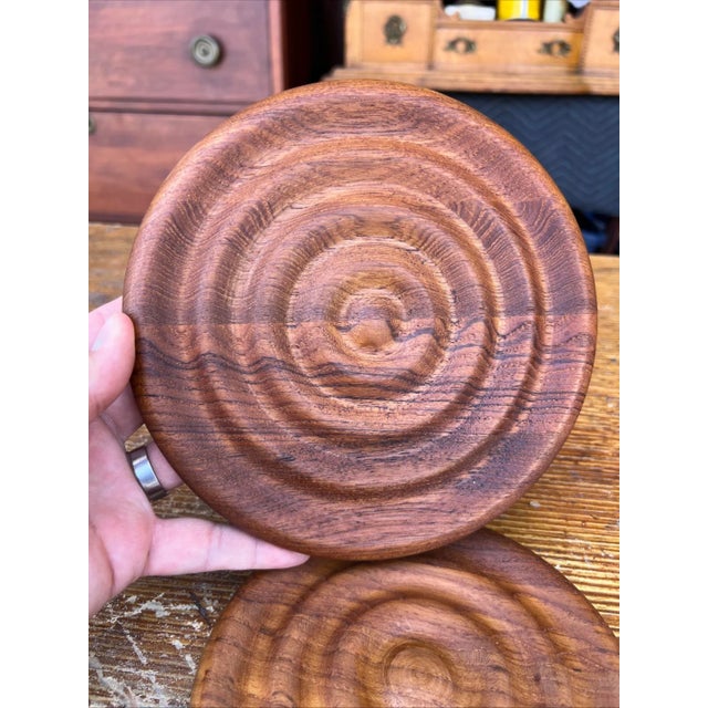 Circa 1960s Vintage Dansk Teak Round Wooden Trivets, Jens Quistgaard - 2 Pieces For Sale - Image 10 of 11
