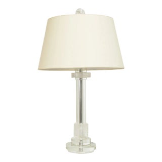 Contemporary Lucite and Quartz Table Lamp For Sale