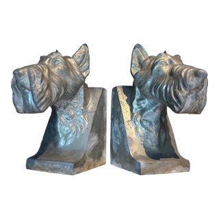 Scotty Dog Bookends- A Pair 1940"s Metal For Sale
