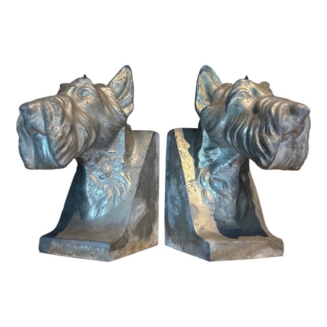 Scotty Dog Bookends- A Pair 1940"s Metal For Sale