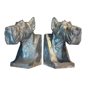 Scotty Dog Bookends- A Pair 1940"s Metal