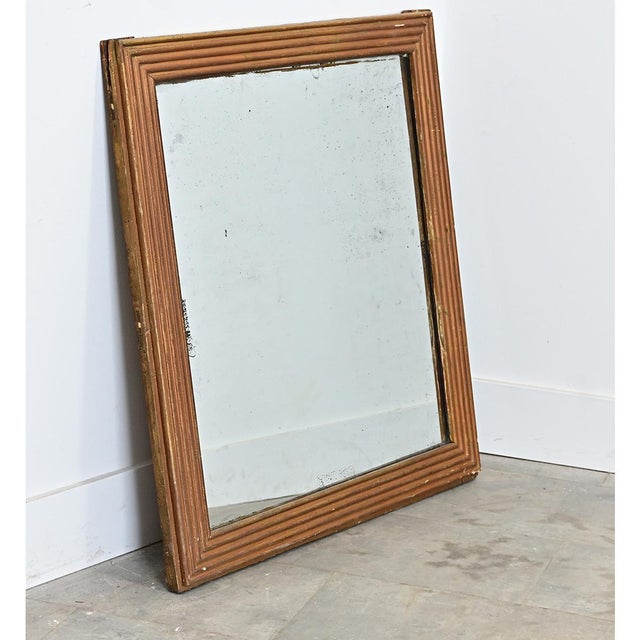 French 19th Century Louis XVI Style Reeded Gilt Mirror For Sale - Image 4 of 6