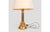 Vintage Brass Table Lamp with Ivory Fabric Lampshade For Sale - Image 3 of 6
