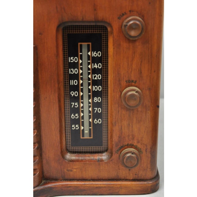 Mid 20th Century Antique Philco Tube Radio Table Record Player Mahogany Case Model 46-1203 For Sale - Image 5 of 18