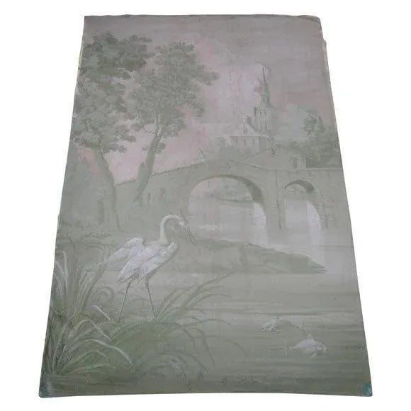 Gray Late 18th Century Vintage Chateau Oil Painting For Sale - Image 8 of 8