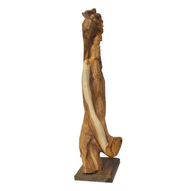 2010s Chinese Cypress Wood Carved Bodhisattva Kwan Yin Tara Statue For Sale - Image 5 of 7