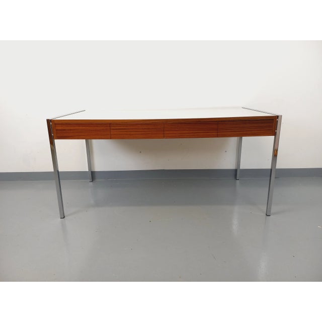 Modernist Desk in Rosewood, Melamine and Metal, 1970s For Sale - Image 14 of 18