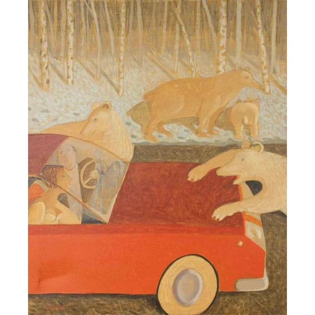 Alberto Gallerati, On the Road to the Birch Forest, Oil on Canvas, 1970s For Sale - Image 6 of 6