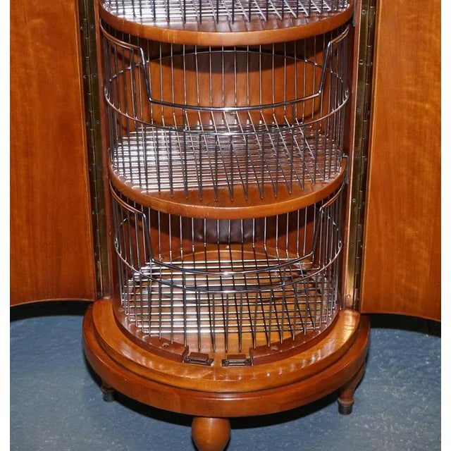 Vintage Walnut Wood Cylinder Cabinet from Willis & Gambier For Sale - Image 13 of 16