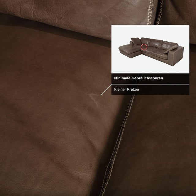 Valentino Corner Sofa and Ottoman in Brown Leather from Machalke, Set of 2 For Sale - Image 15 of 18