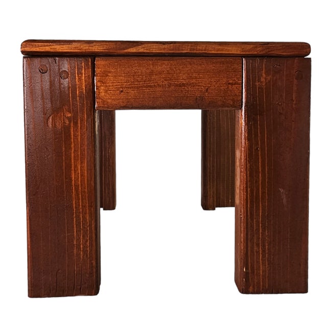 Vintage Pine Step Stool Side Table , 12" H For Sale - Image 4 of 8