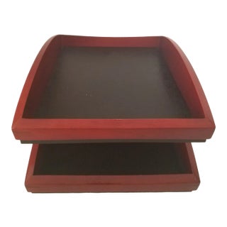 "Rolodex" Mahogany Dual Legal Size File Holder For Sale