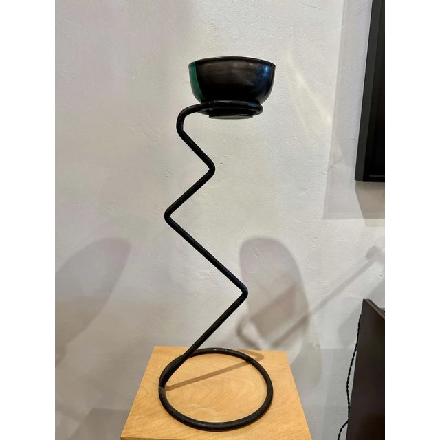 Georges Jouve and Mathieu Matégot Style Ceramic Standing Vide-Poche For Sale In Miami - Image 6 of 9