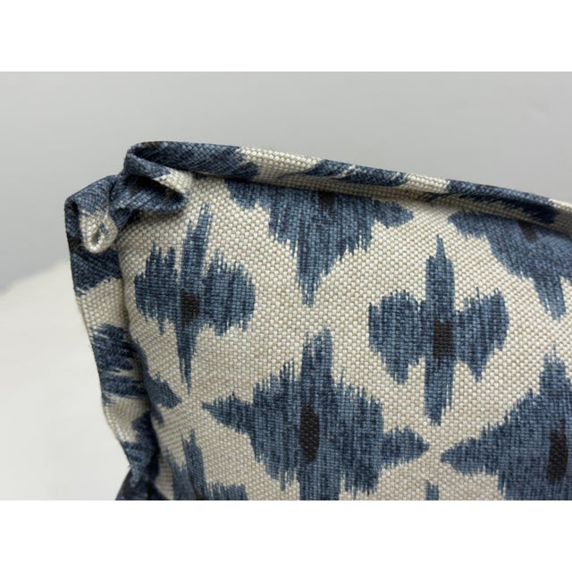 Bespoke Blue + Ivory Ikat Throw Pillows, Pair For Sale - Image 11 of 12