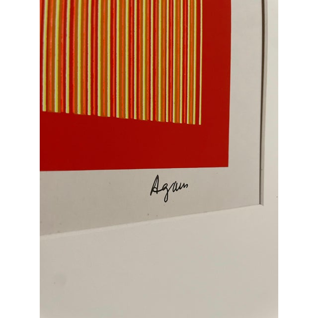 Yaacov Agam, Agam Silkscreen Abstract Monotype 1971 Monoprint Israeli Kinetic Op Art Print For Sale - Image 4 of 6
