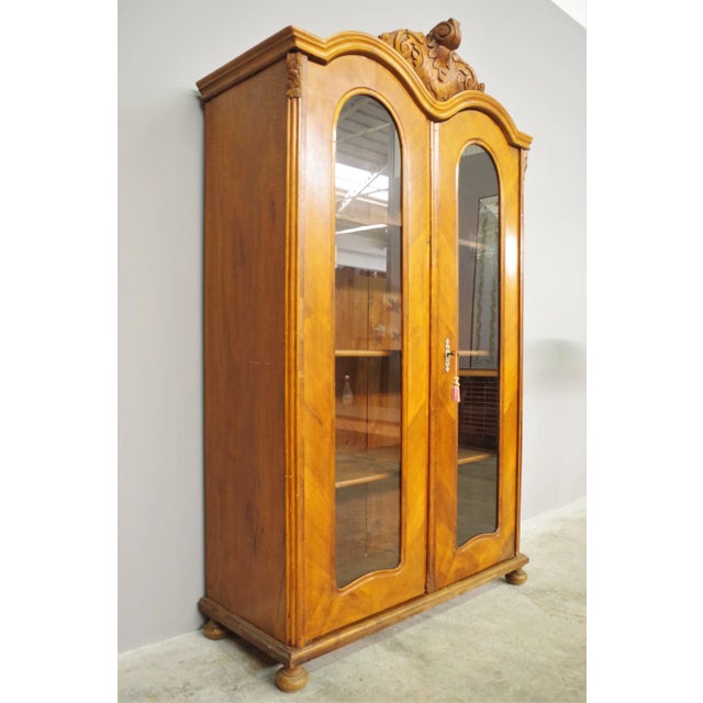 Display Cabinet in Fir & Carved Walnut, 1900s For Sale - Image 9 of 12