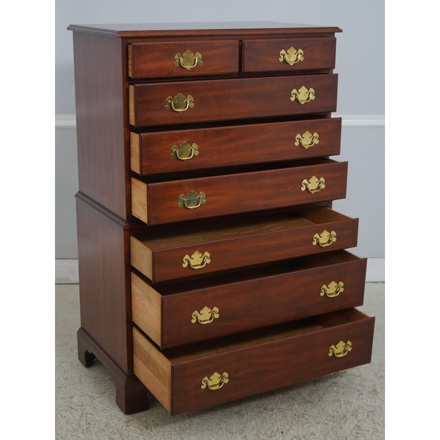 Traditional Henkel Harris Cherry Rafferty High Chest For Sale - Image 3 of 15