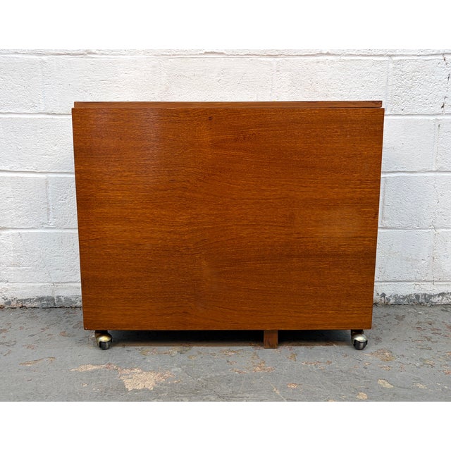 Brown Mid 20th Century Drop Leaf Hide a Way Table W/ Four Folding Chairs For Sale - Image 8 of 18