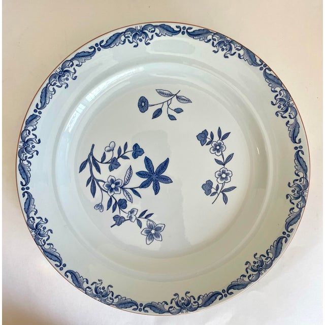 Ceramic Set of 6 Vintage Rörstrand Ostindia East Indies Swedish Blue Porcelain Charger Plates For Sale - Image 7 of 13
