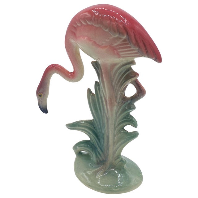 1950s Mid-Century Pink Drinking Flamingo Ceramic Tabletop Sculpture Set by Brad Keeler, 2 Pieces For Sale - Image 10 of 16