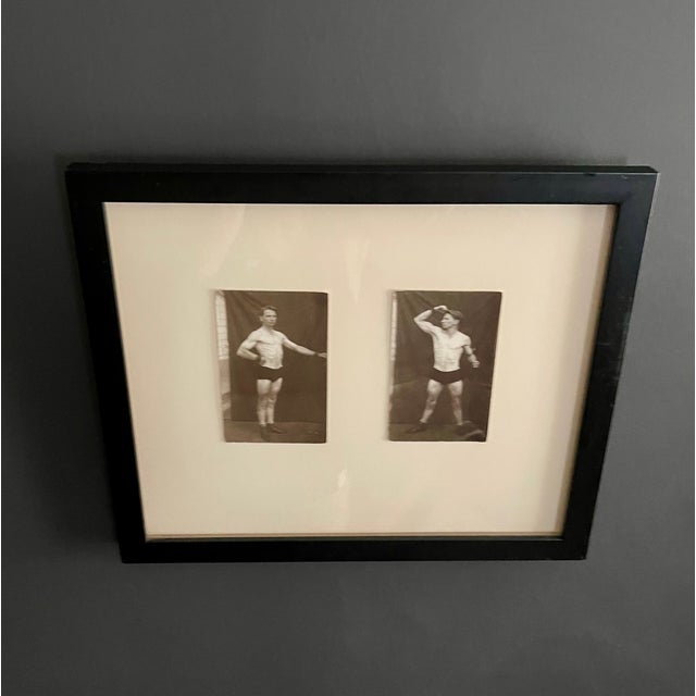 Early 21st Century Early 20th-Century Strongman Studies — Framed Photographic Pair For Sale - Image 5 of 7