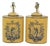 A Pair of Vintage English Chinoiserie Hand-Painted Yellow Tea Canister Table Lamps For Sale