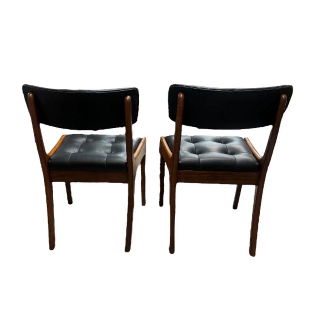 Mid Century Danish Tufted Leather Chairs- a Pair For Sale - Image 4 of 5