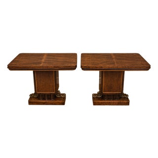 Art Deco Console Tables in Mahogany and Lemonwood, 1930, Set of 2 For Sale