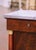 19th Century French Empire Marble Top Carved Walnut Vanity Cabinet With Mirror For Sale - Image 4 of 12