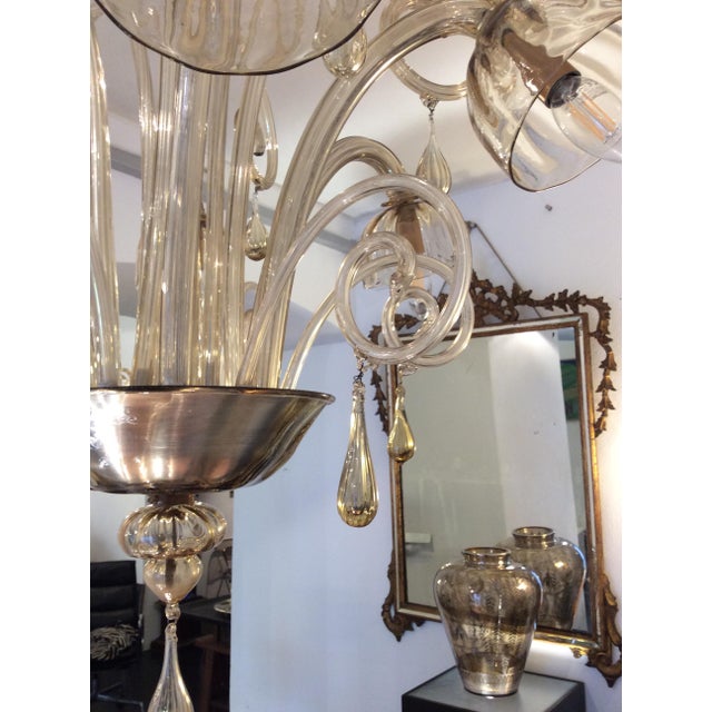 1930s Murano Glass 6-Light Chandelier, 1930s For Sale - Image 5 of 14