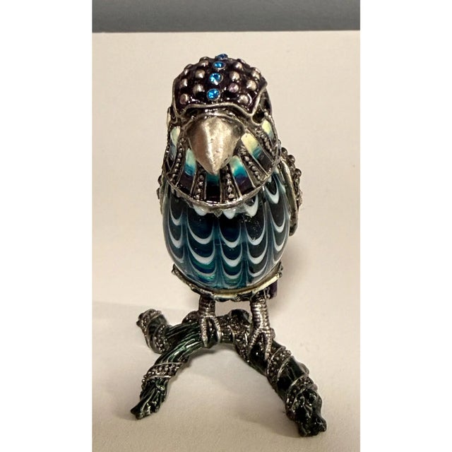 Fitz and Floyd Rare 2006 Fitz and Floyd Guild Collection Jeweled Blue Hawk With Box For Sale - Image 4 of 12