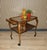 Wood Chippendale Style Serving Bar Cart in Wicker and Glass, 1960s For Sale - Image 7 of 10