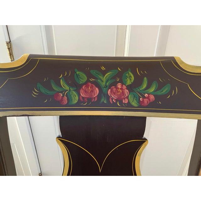 Farmhouse Mid-20th Century Farmhouse Folk Art Hand Painted Rocking Chair For Sale - Image 3 of 17